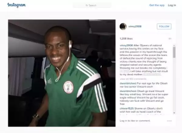 I Was Stripped Unclad And Thrown Out Of The Camp — Vincent Enyeama